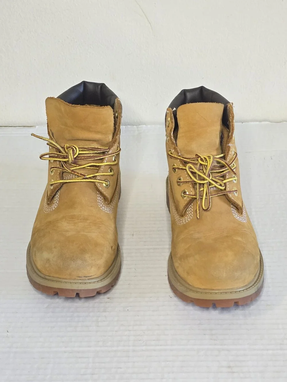 Timberland 6 Inch Premium Waterproof Boots Youth 3M Wheat Nubuck Brown Fall Boot